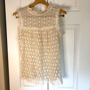 Anthropologie lace crochet top